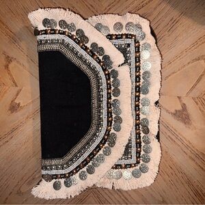 Embellished Black and Silver Clutch